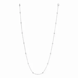 0.33 CT 14 SECTION 18″ DIAMOND BY THE YARD NECKLACE 14K GOLD 2 POINTER ON SALE