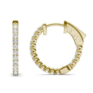0.68 CTW DEW Moissanite Inside-Out Hoop Earrings in 14K Yellow Gold