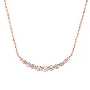 0.75 Carat Natural Diamond Necklace 14K Rose Gold G SI 18 inches chain
