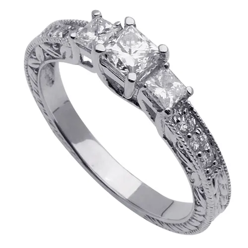 0.90ct 14K or 18K White Gold Diamond Ring