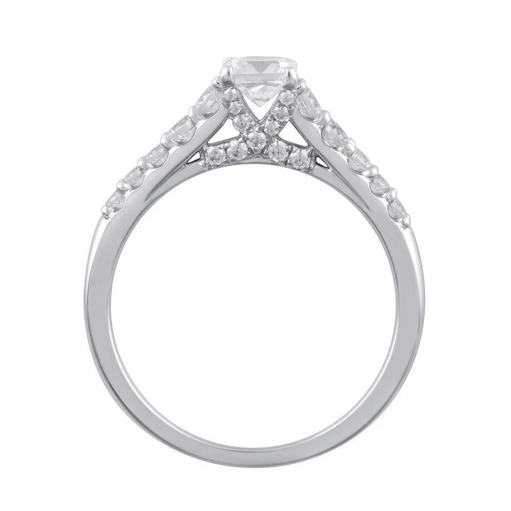 1 Cttw Princess-Cut Diamond Engagement Ring in 14K White Gold (1 Ct, I-I2)