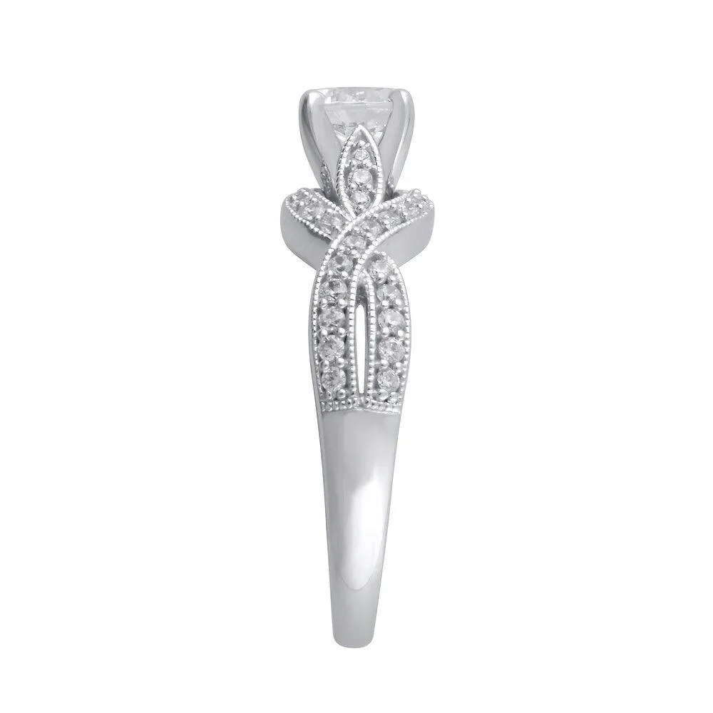 1 Cttw Princess-Cut Diamond Twist Shank Vintage-Style Engagement Ring in 14K Yellow Gold (1 Ct, I-I2)