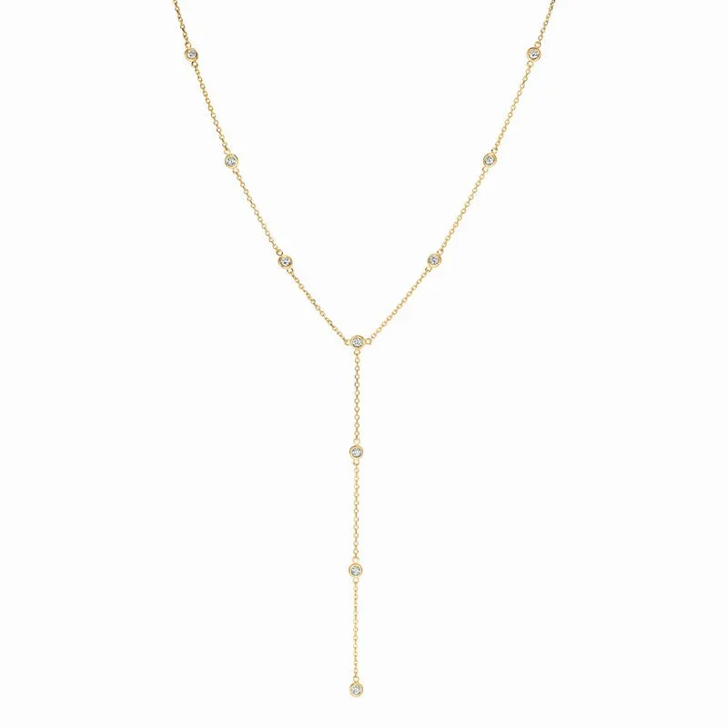 10 POINTER DIAMOND NECKLACE 14K GOLD (1 CTW)