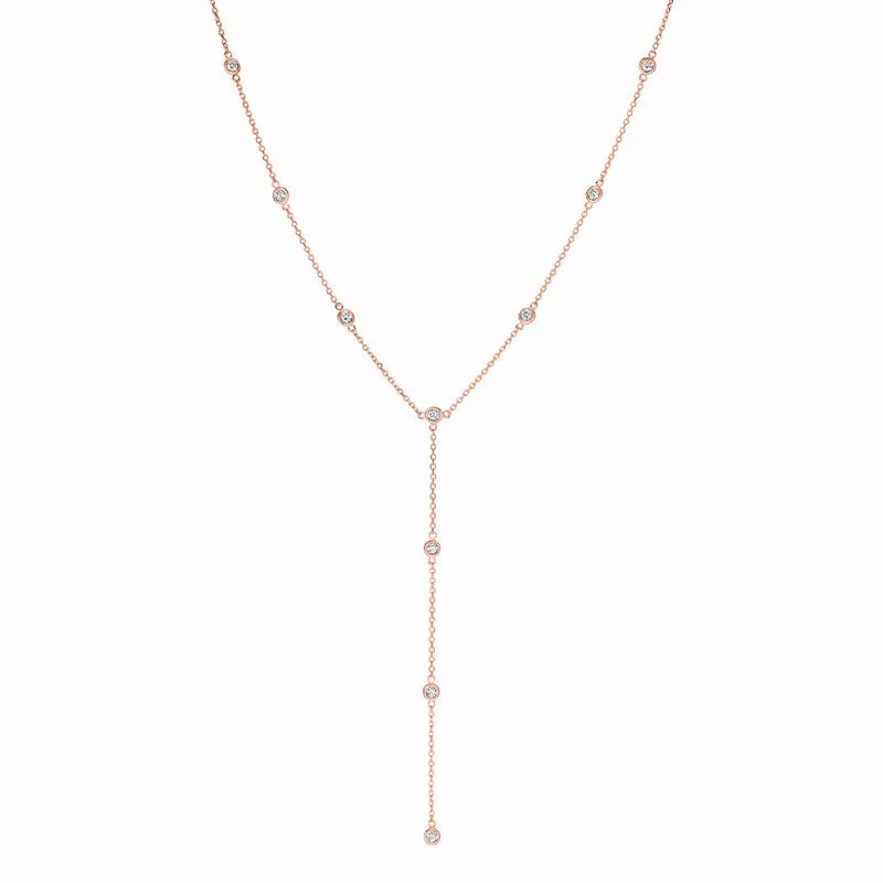 10 POINTER DIAMOND NECKLACE 14K GOLD (1 CTW)