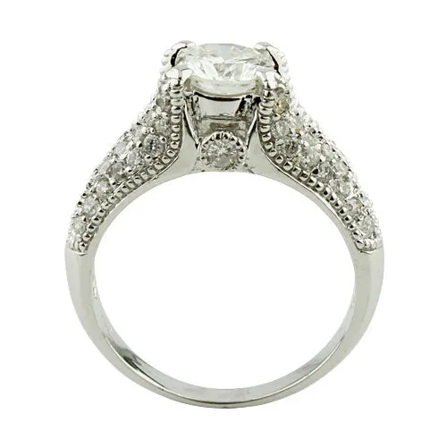 1.00 carat Round Brilliant Diamond 18k White Gold Engagement Ring Size 6.5