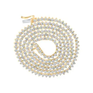 10K YELLOW GOLD ROUND DIAMOND 22-INCH LINK CHAIN NECKLACE 11 CTTW