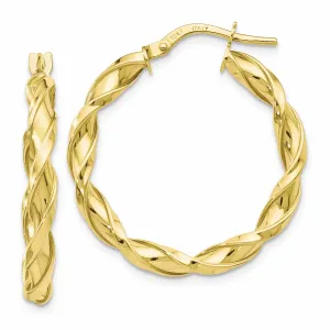 10k Yellow Gold Twisted Hoop Earrings