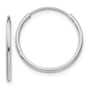 10KT White Gold 20X1.2MM Endless Hoop Earrings