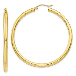 10KT Yellow Gold 45X3MM Hoop Earrings