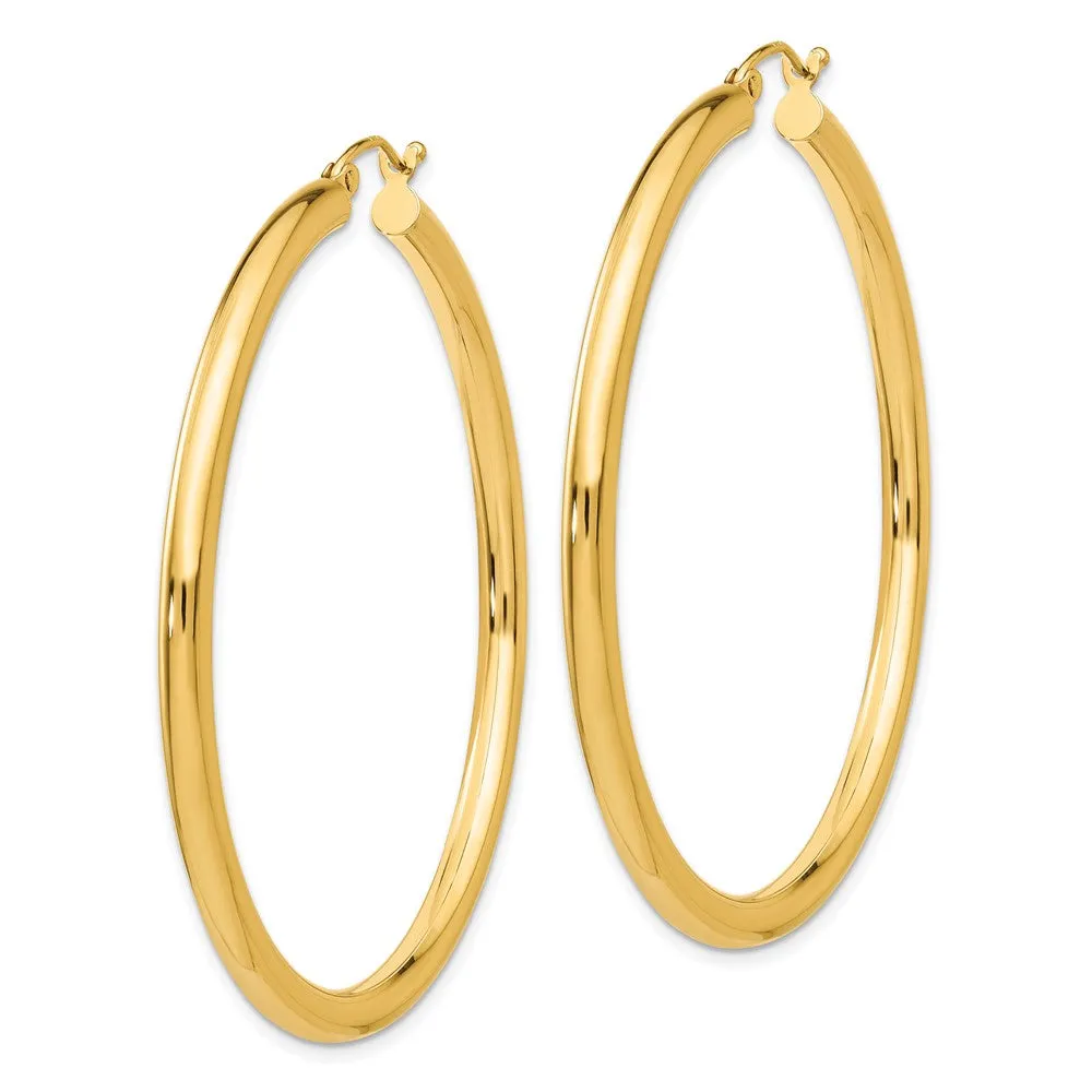 10KT Yellow Gold 45X3MM Hoop Earrings