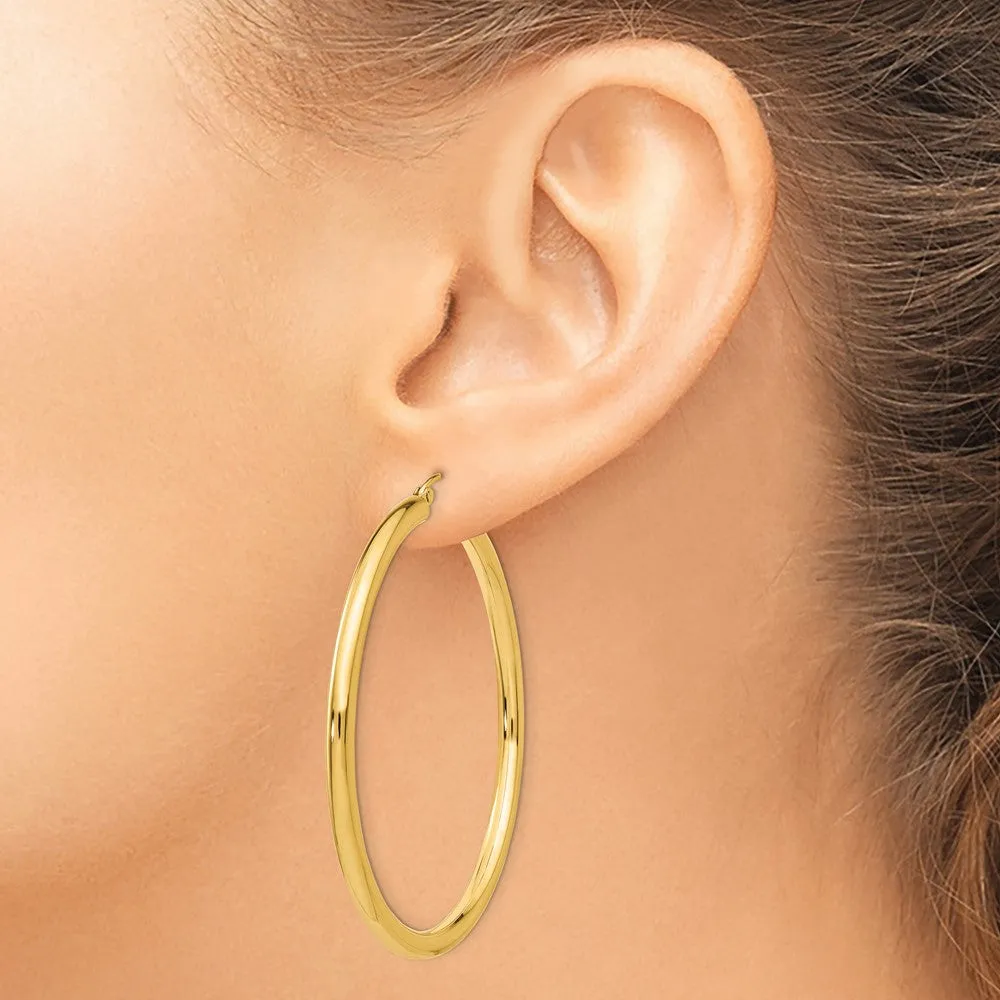 10KT Yellow Gold 45X3MM Hoop Earrings