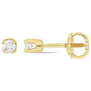 1/10ct TDW Diamond baby Studs Small Stud Earrings 14KY