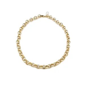 1154-G | TURKISH MATTE GOLD NECKLACE w/ ACCENT PEARL