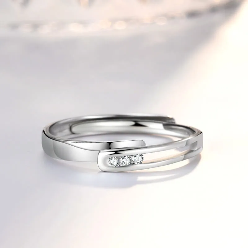 1314 One Lifetime, One Eternity Cubic Zirconia Matching Rings – Romantic Couple Jewelry