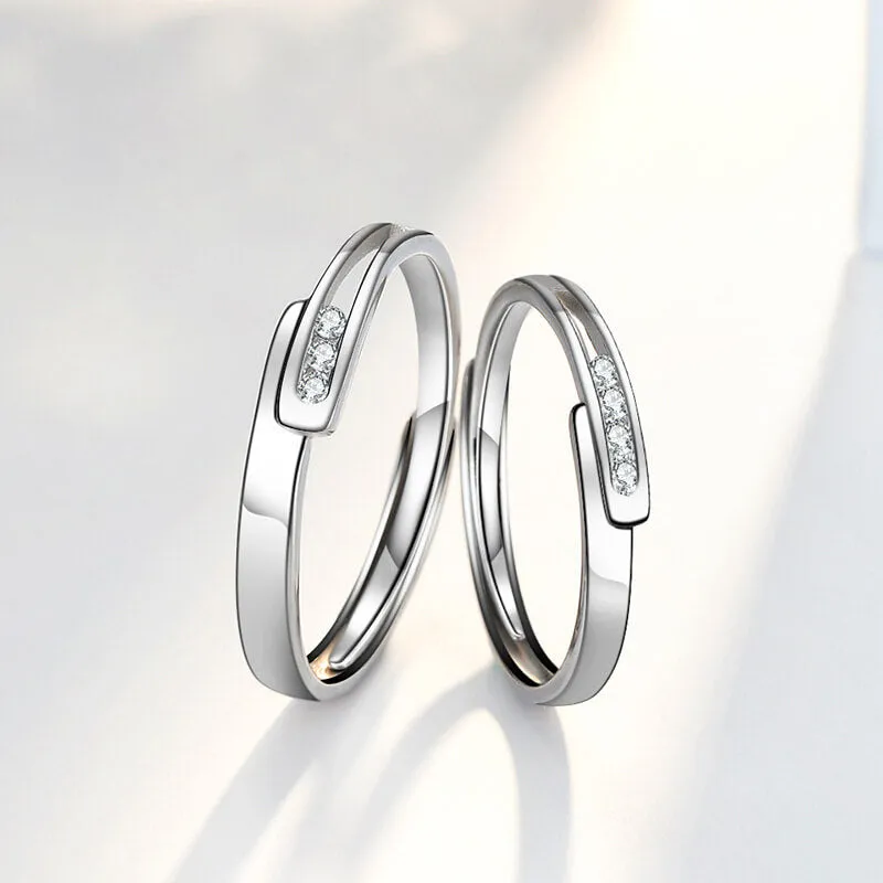 1314 One Lifetime, One Eternity Cubic Zirconia Matching Rings – Romantic Couple Jewelry