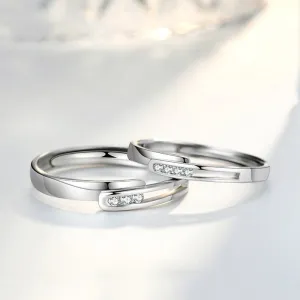1314 One Lifetime, One Eternity Cubic Zirconia Matching Rings – Romantic Couple Jewelry