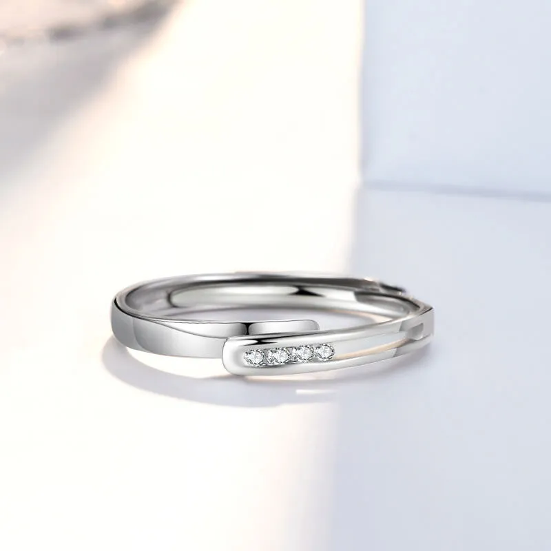 1314 One Lifetime, One Eternity Cubic Zirconia Matching Rings – Romantic Couple Jewelry