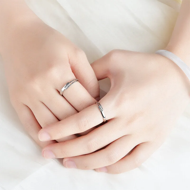 1314 One Lifetime, One Eternity Cubic Zirconia Matching Rings – Romantic Couple Jewelry