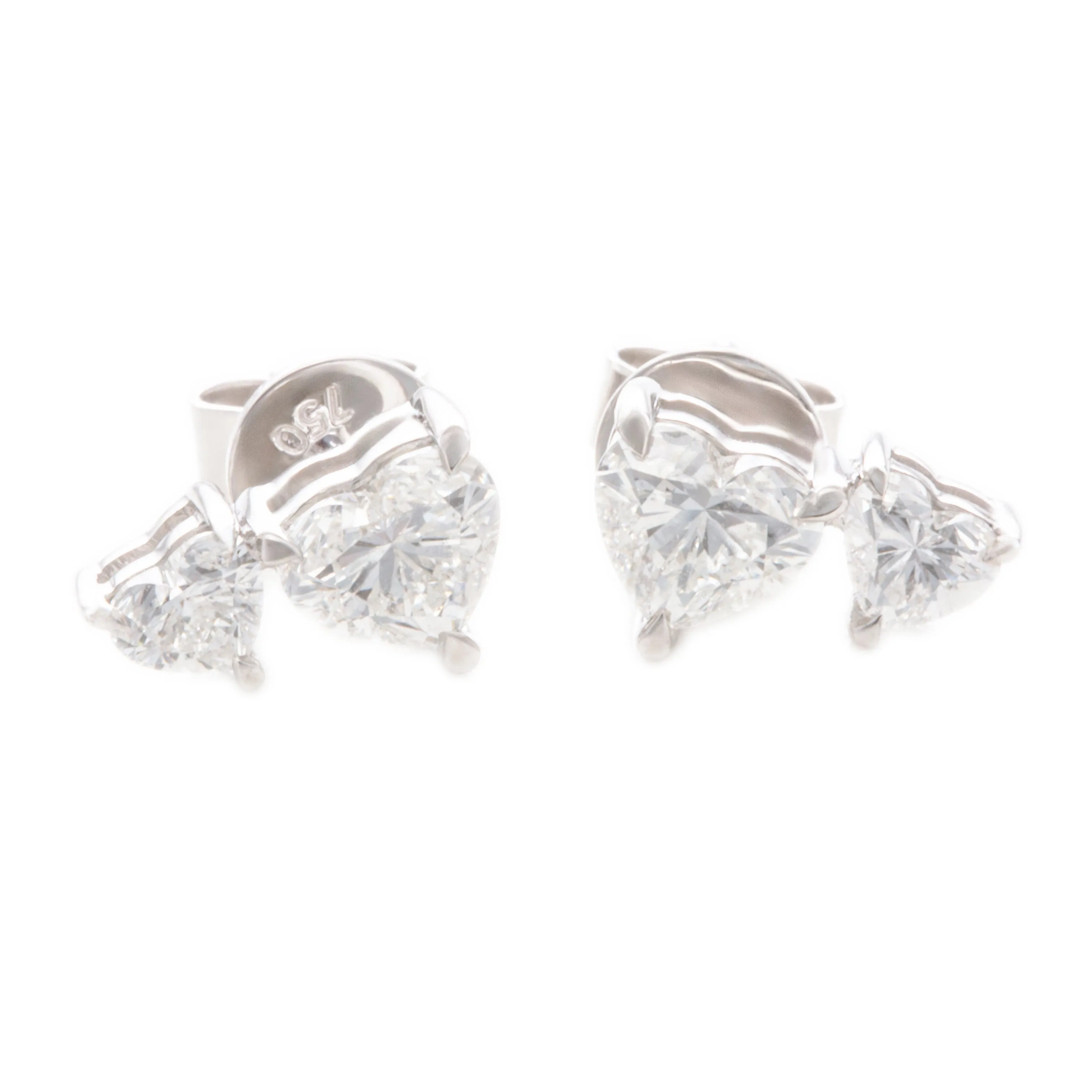 1.41ct 18k White Gold Diamond Heart Earrings