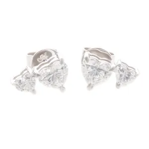 1.41ct 18k White Gold Diamond Heart Earrings