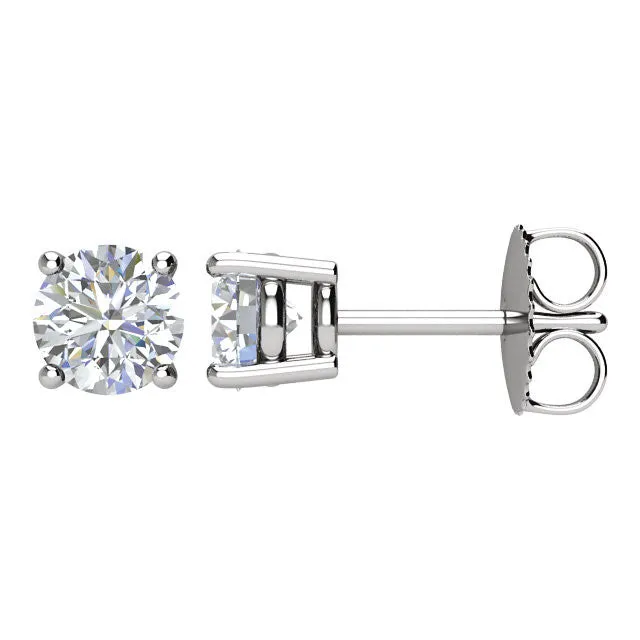 14K 4-Prong Basket-Style Diamond Stud Earrings
