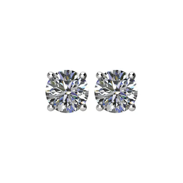 14K 4-Prong Basket-Style Diamond Stud Earrings