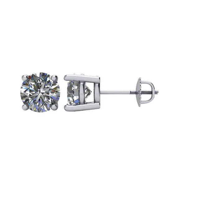 14K 4-Prong Basket-Style Diamond Stud Earrings