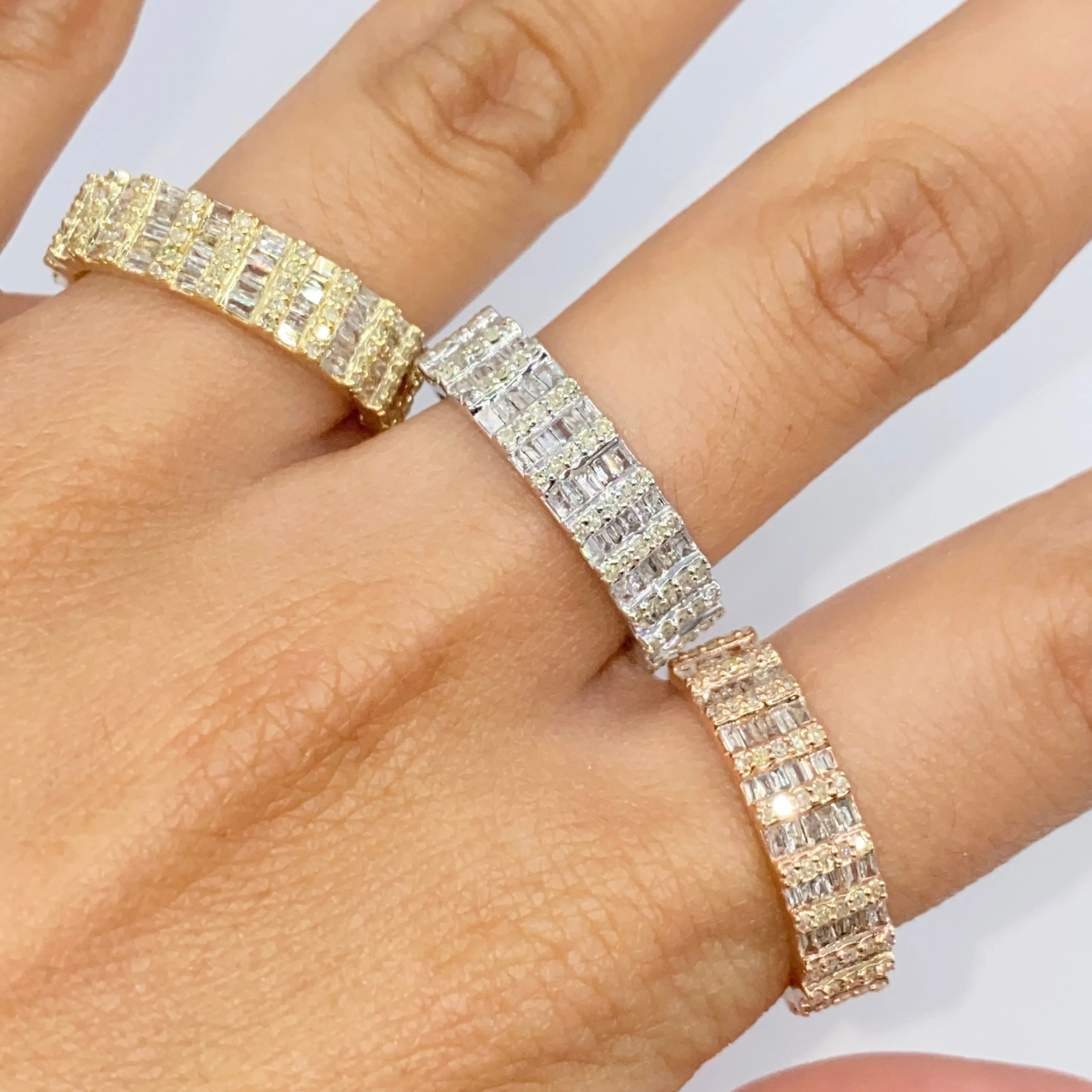 14K 5.5MM Diamond Baguette Ring Band