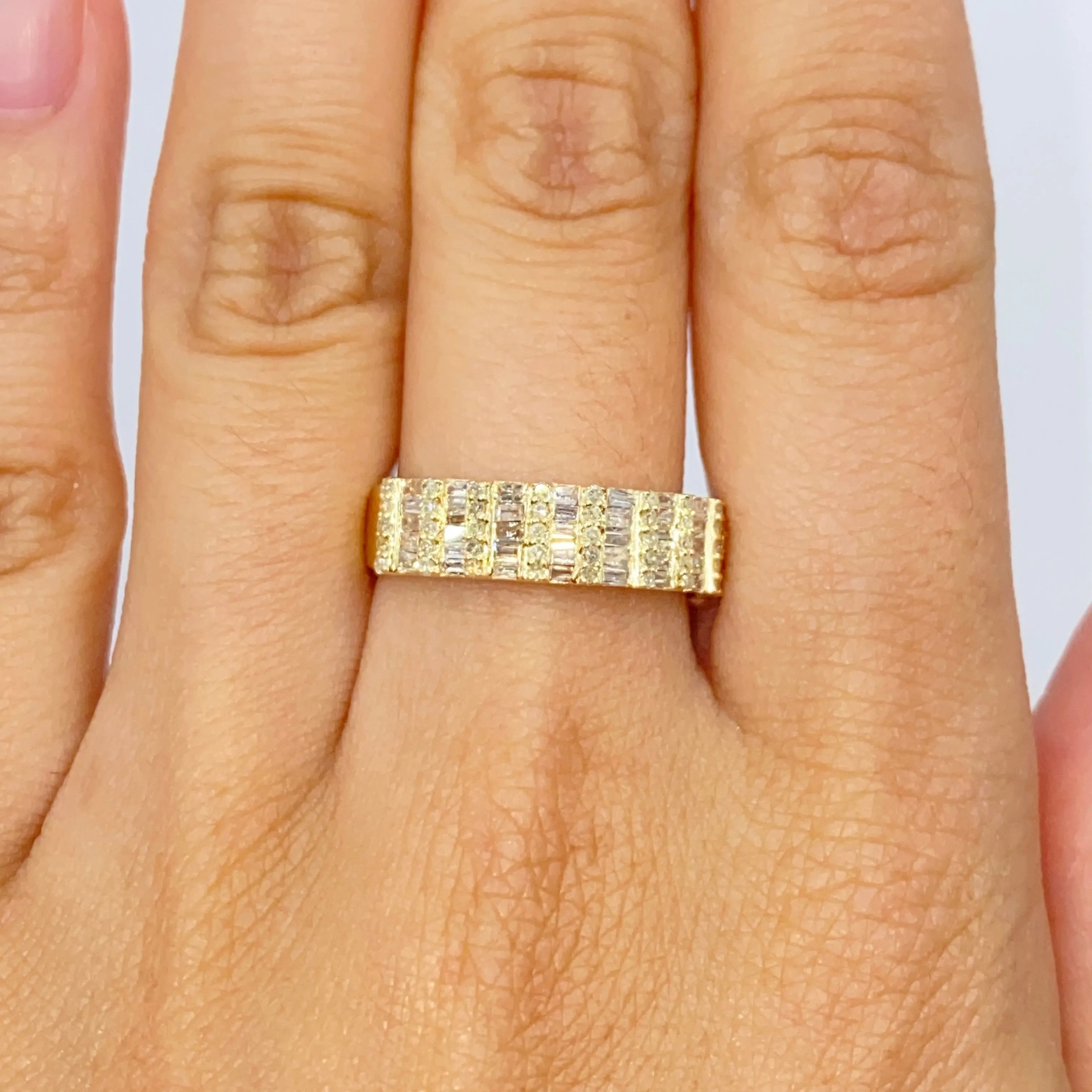 14K 5.5MM Diamond Baguette Ring Band