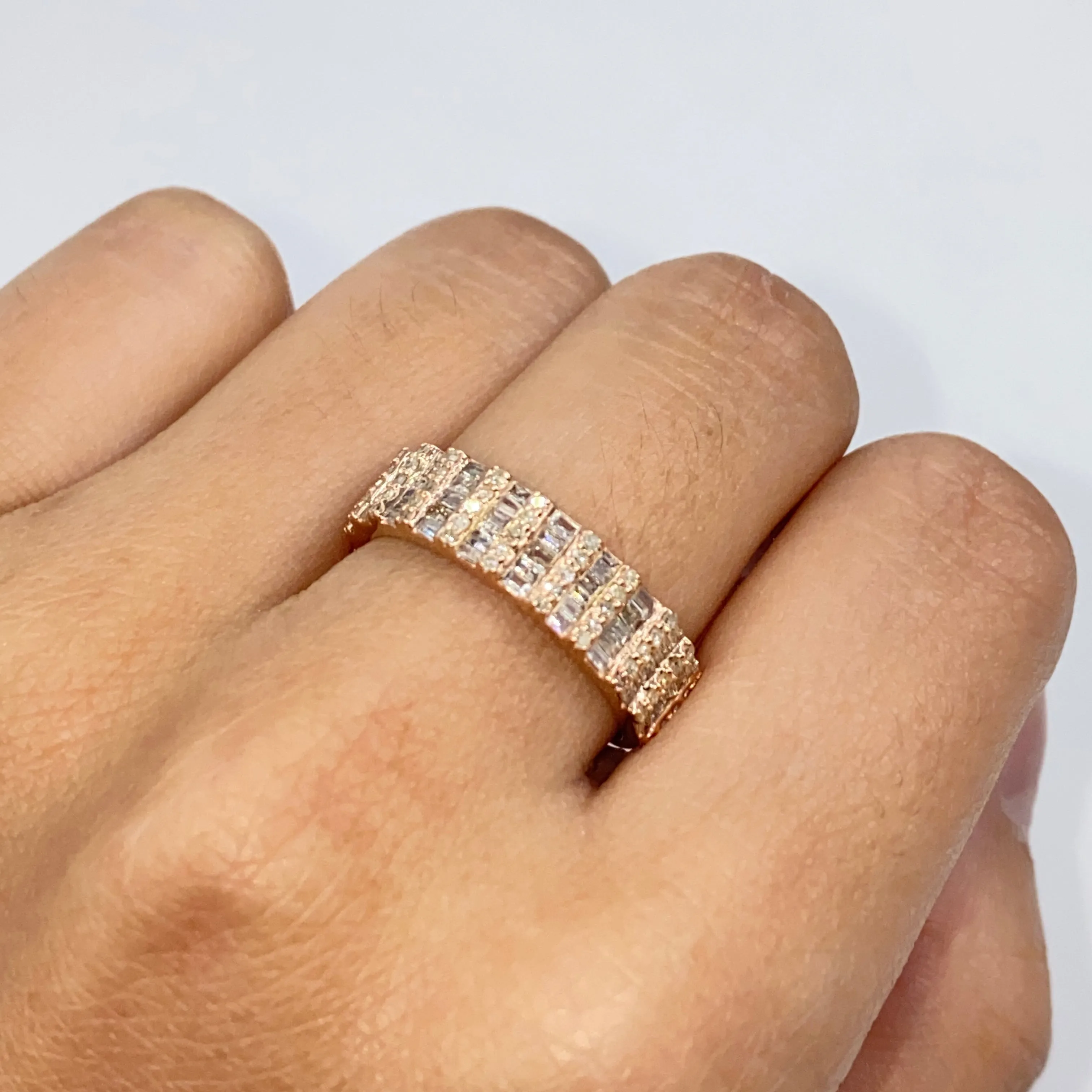 14K 5.5MM Diamond Baguette Ring Band