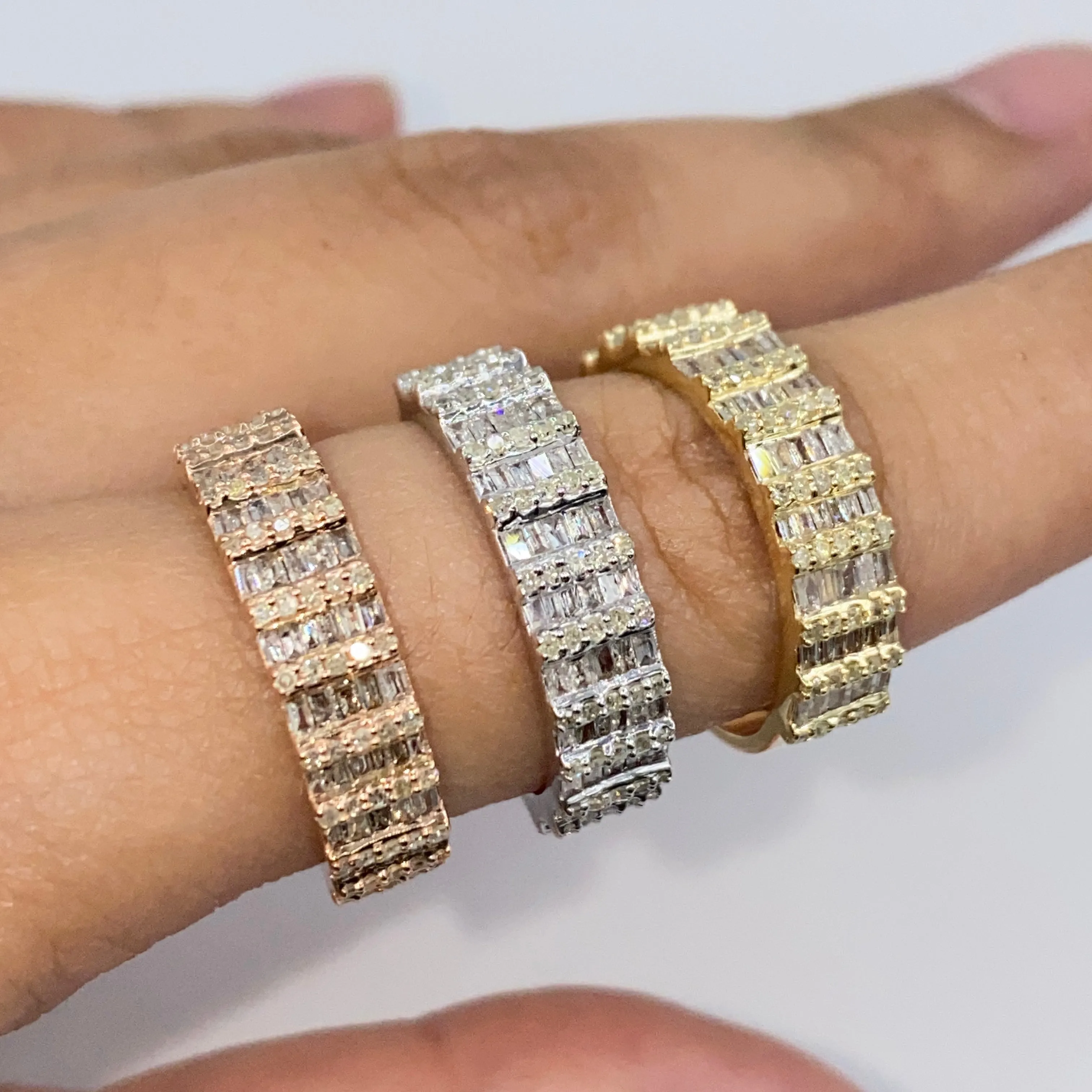 14K 5.5MM Diamond Baguette Ring Band