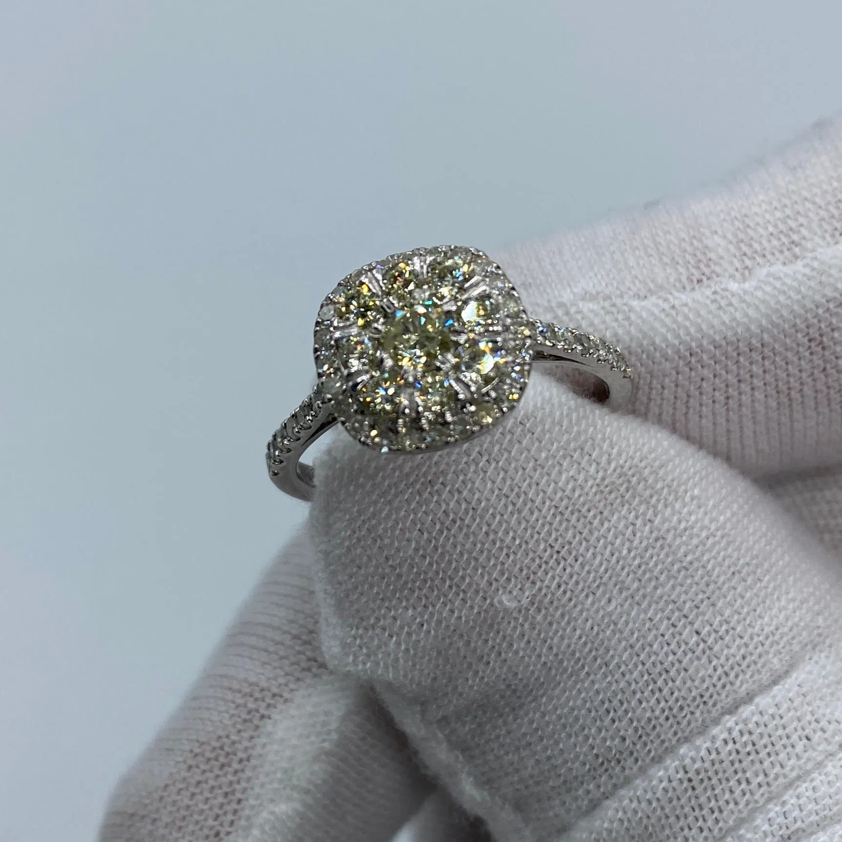 14K Cluster Diamond Engagement Ring