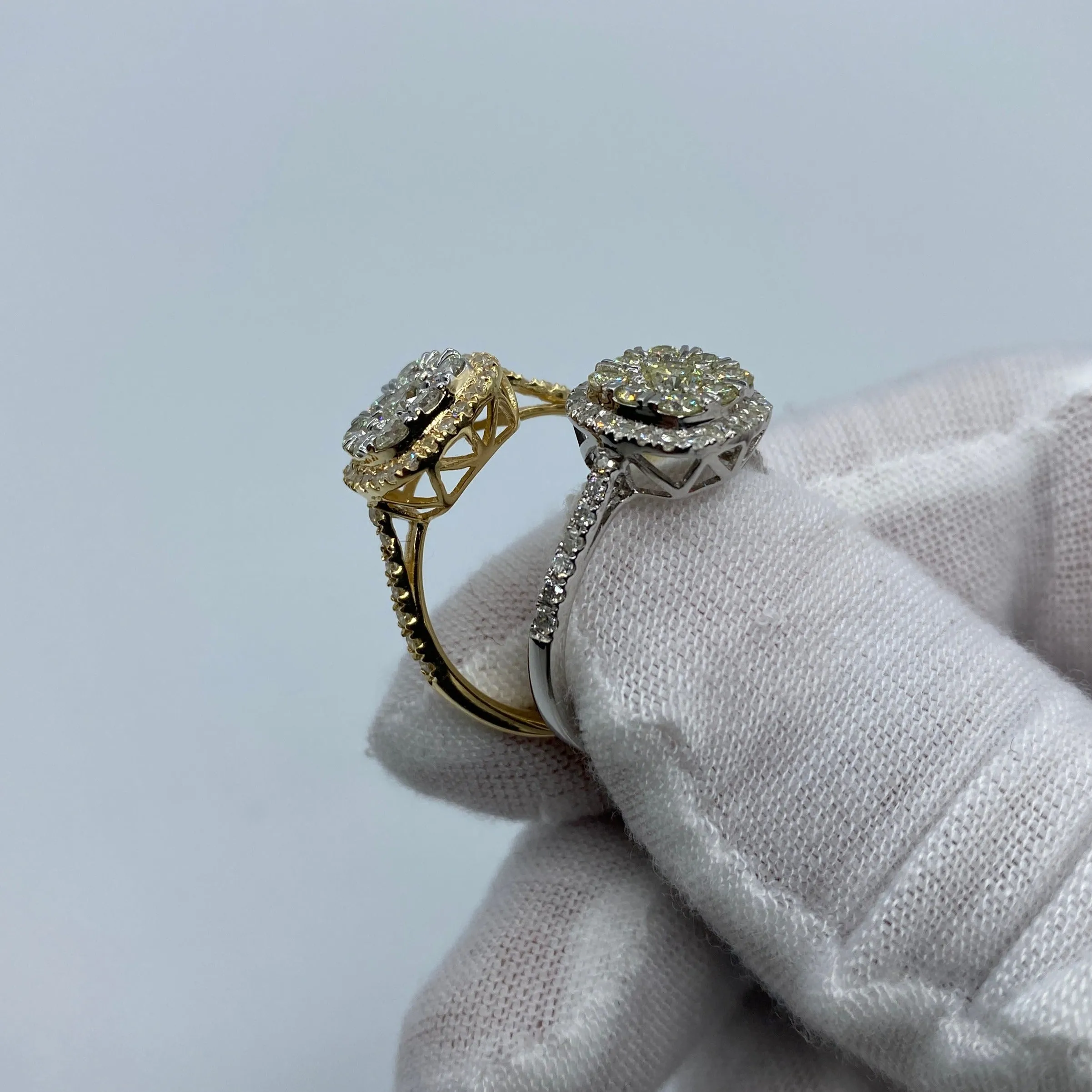 14K Cluster Diamond Engagement Ring