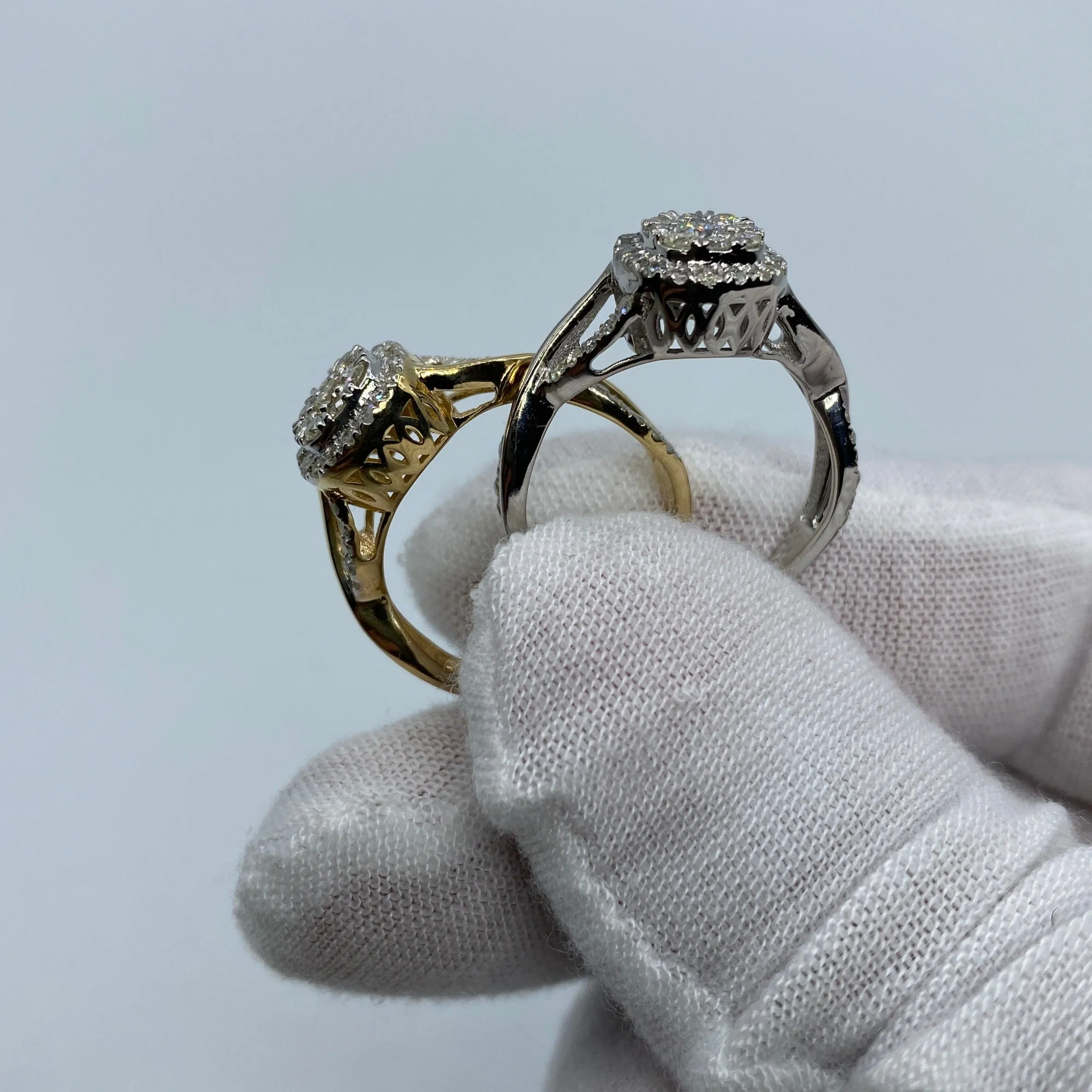 14K Cluster Diamond Engagement Ring