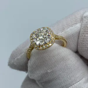 14K Cluster Diamond Engagement Ring