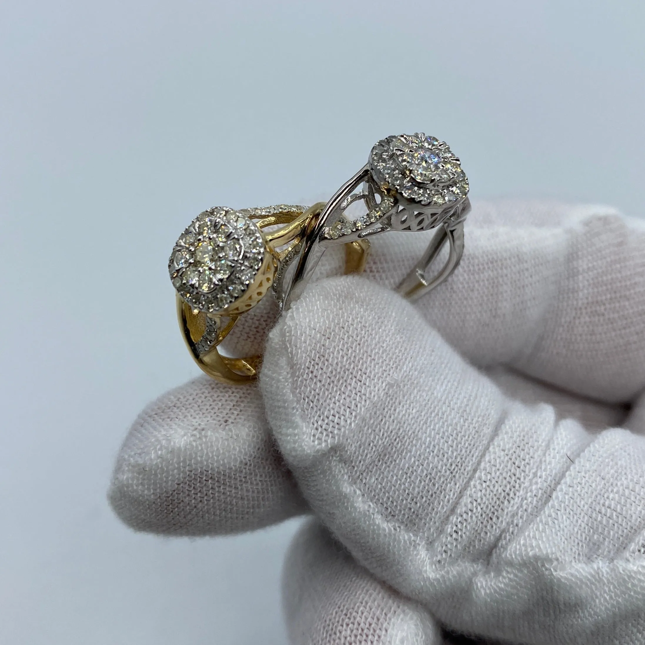 14K Cluster Diamond Engagement Ring