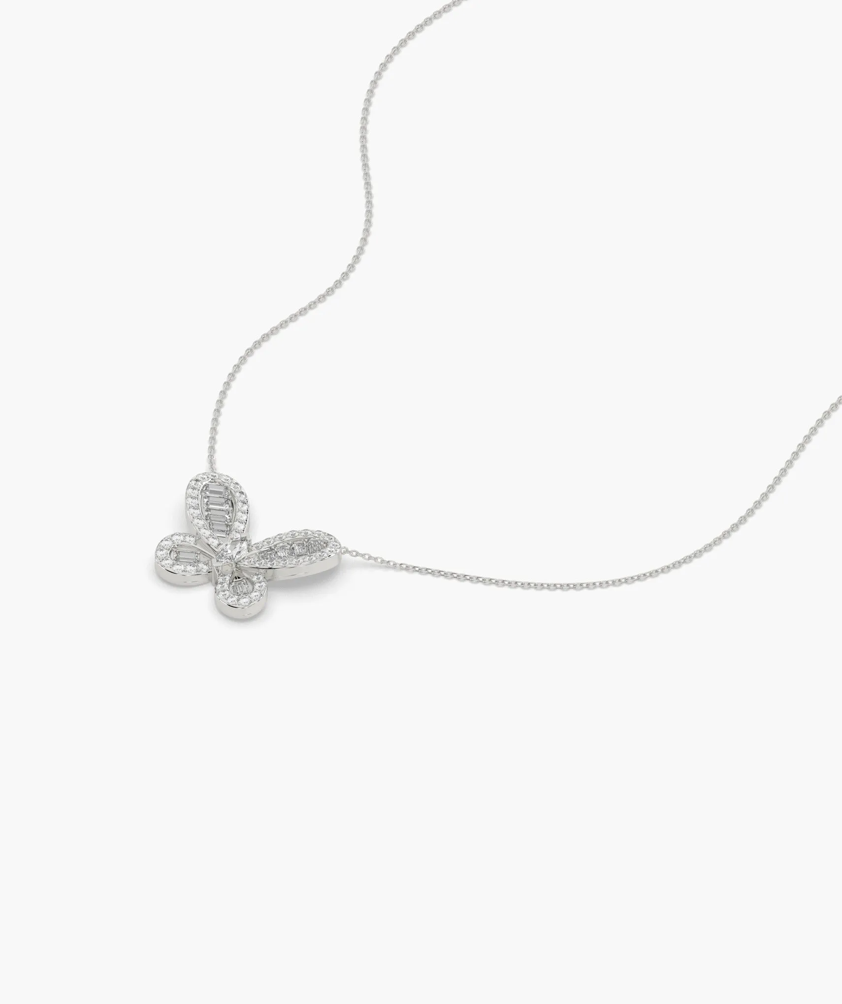 14K Gold Butterfly Diamond Pendant
