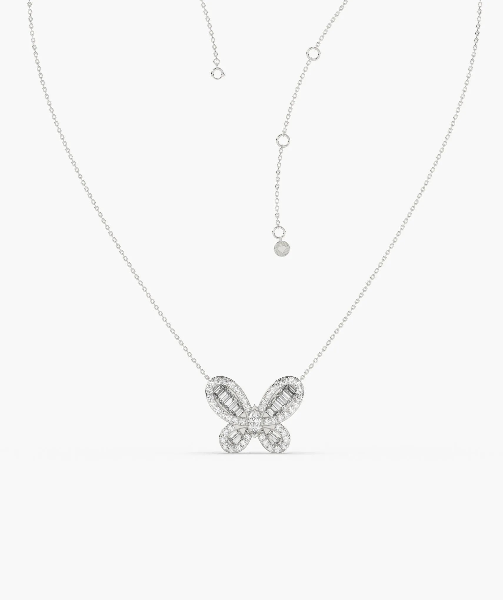 14K Gold Butterfly Diamond Pendant