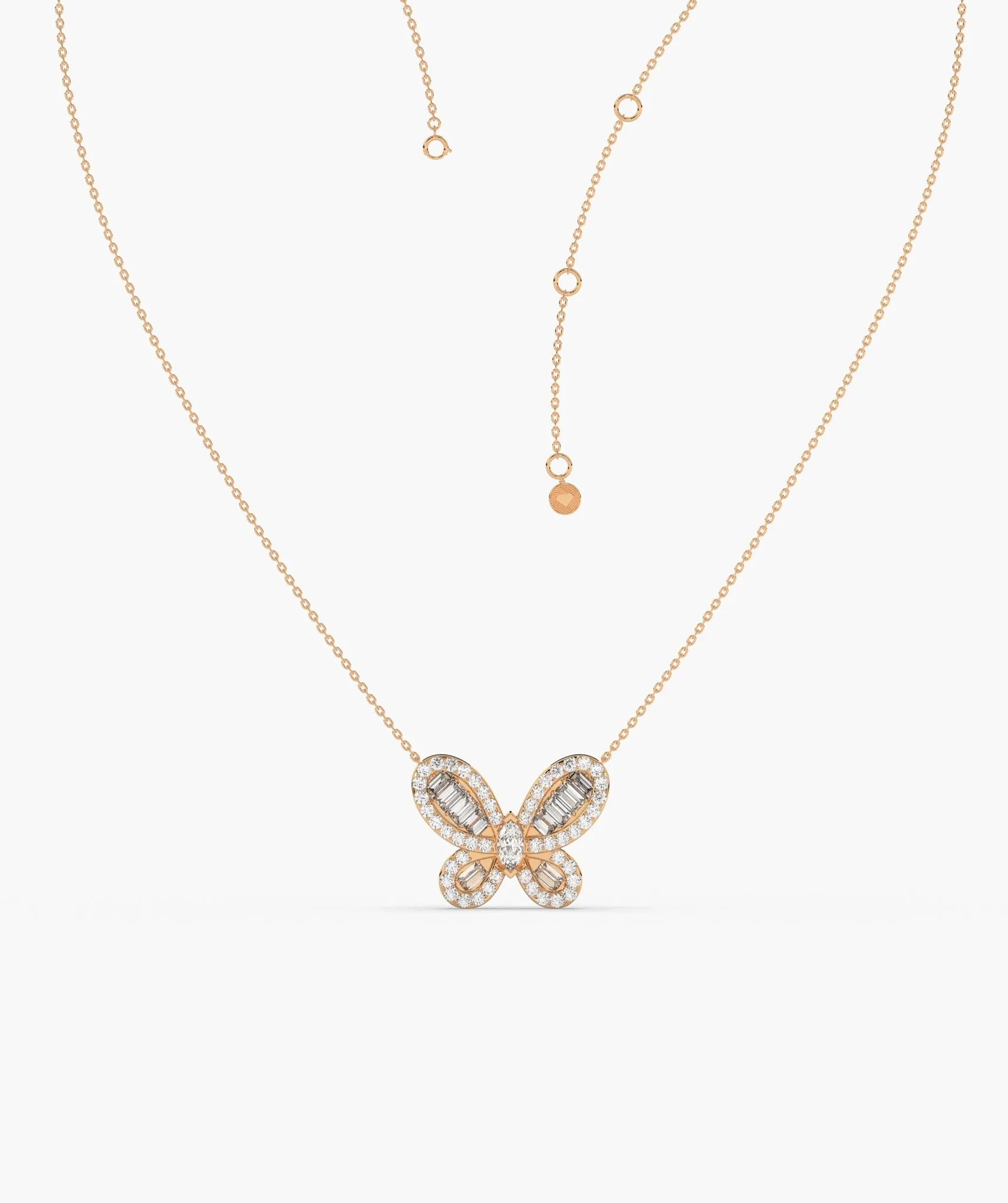 14K Gold Butterfly Diamond Pendant