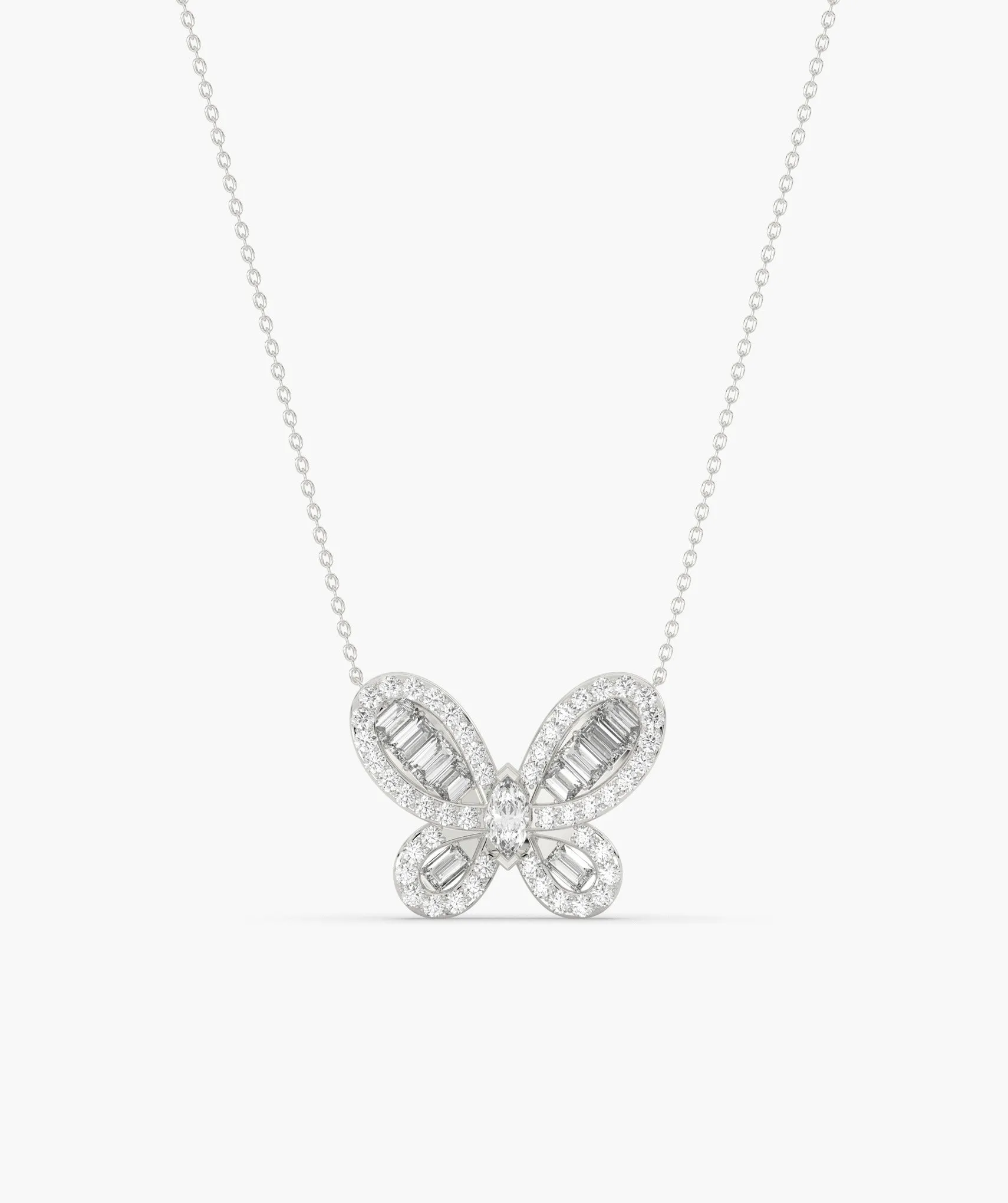 14K Gold Butterfly Diamond Pendant