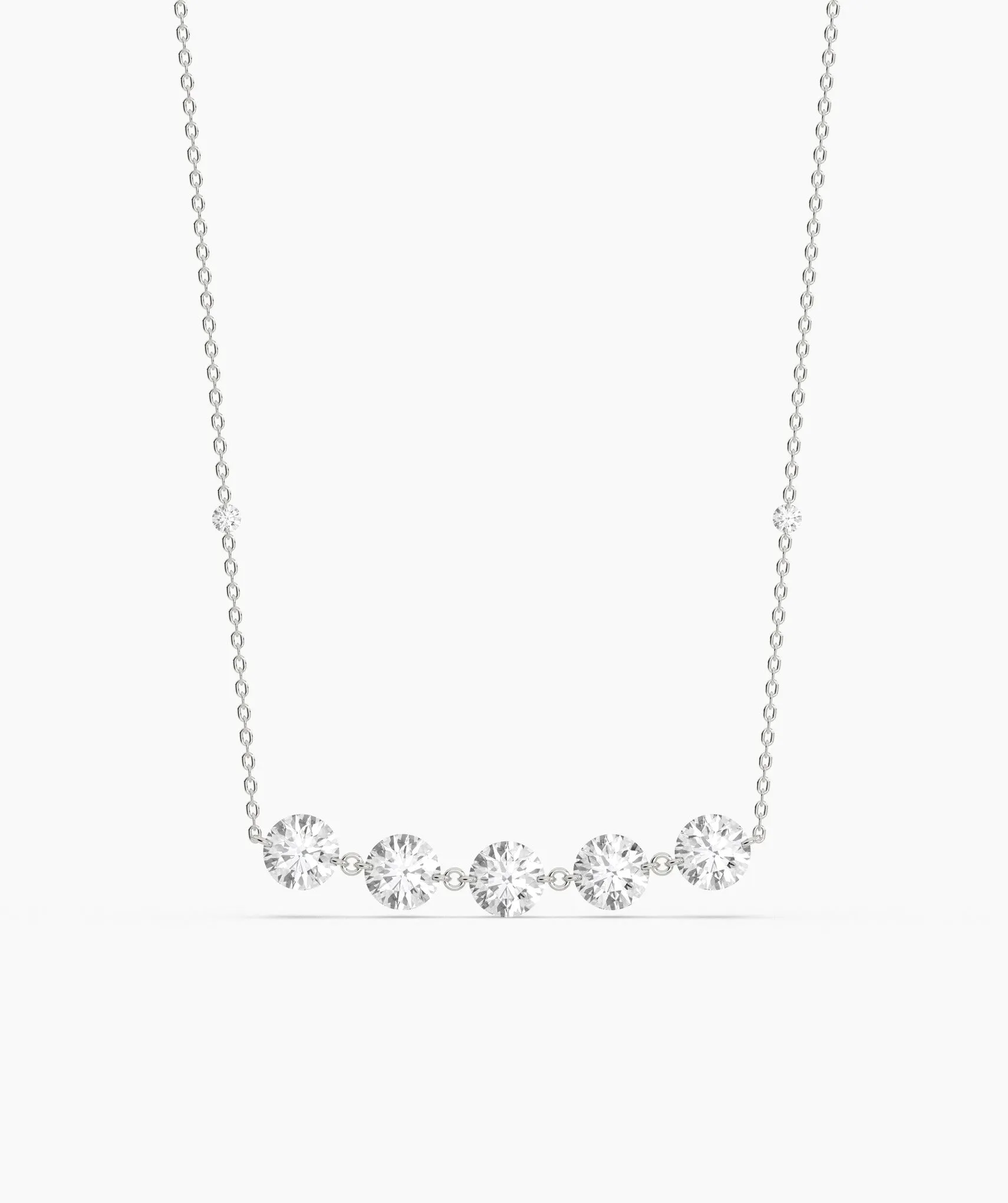 14K Gold Diamond Bar Necklace