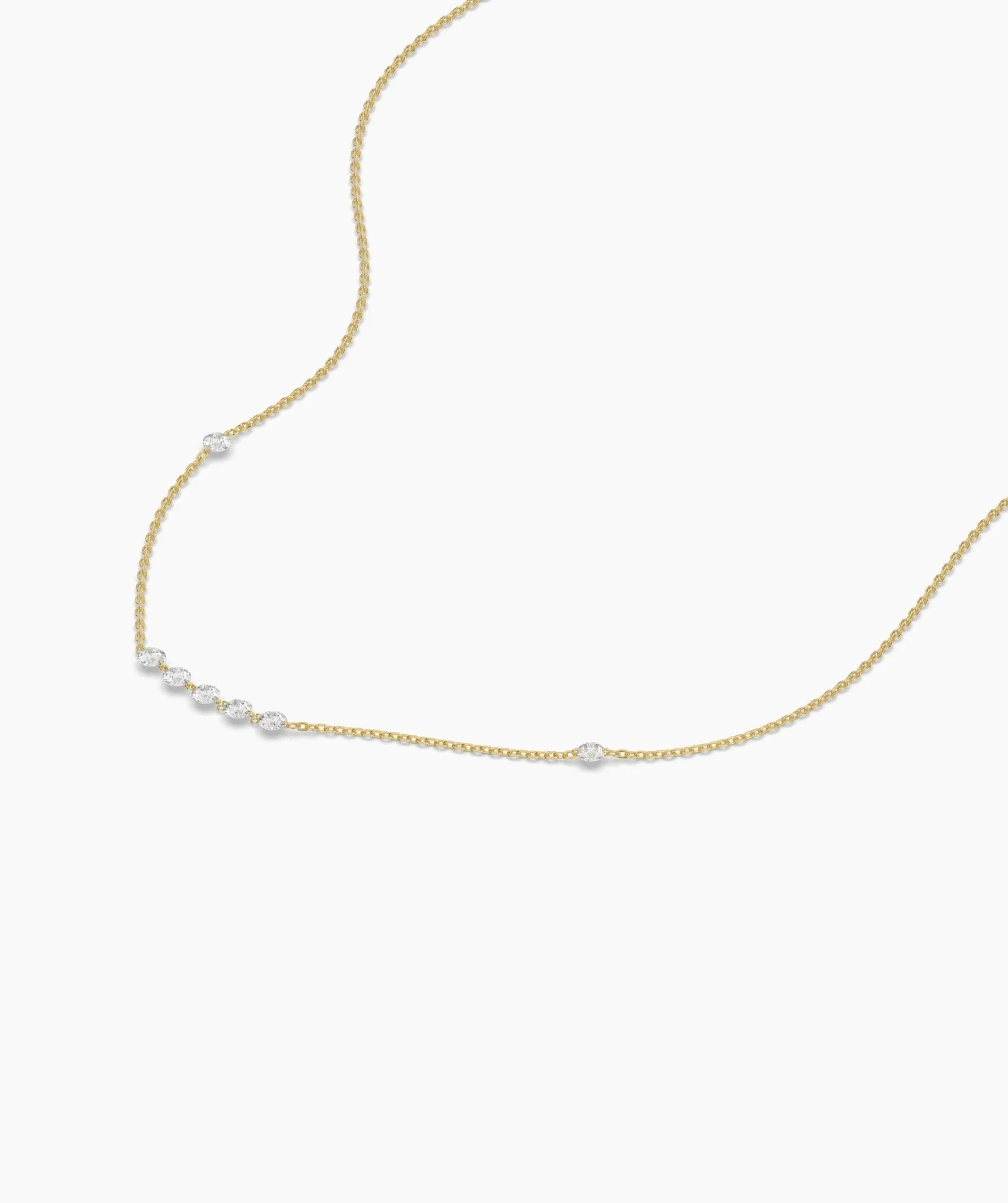 14K Gold Diamond Bar Necklace