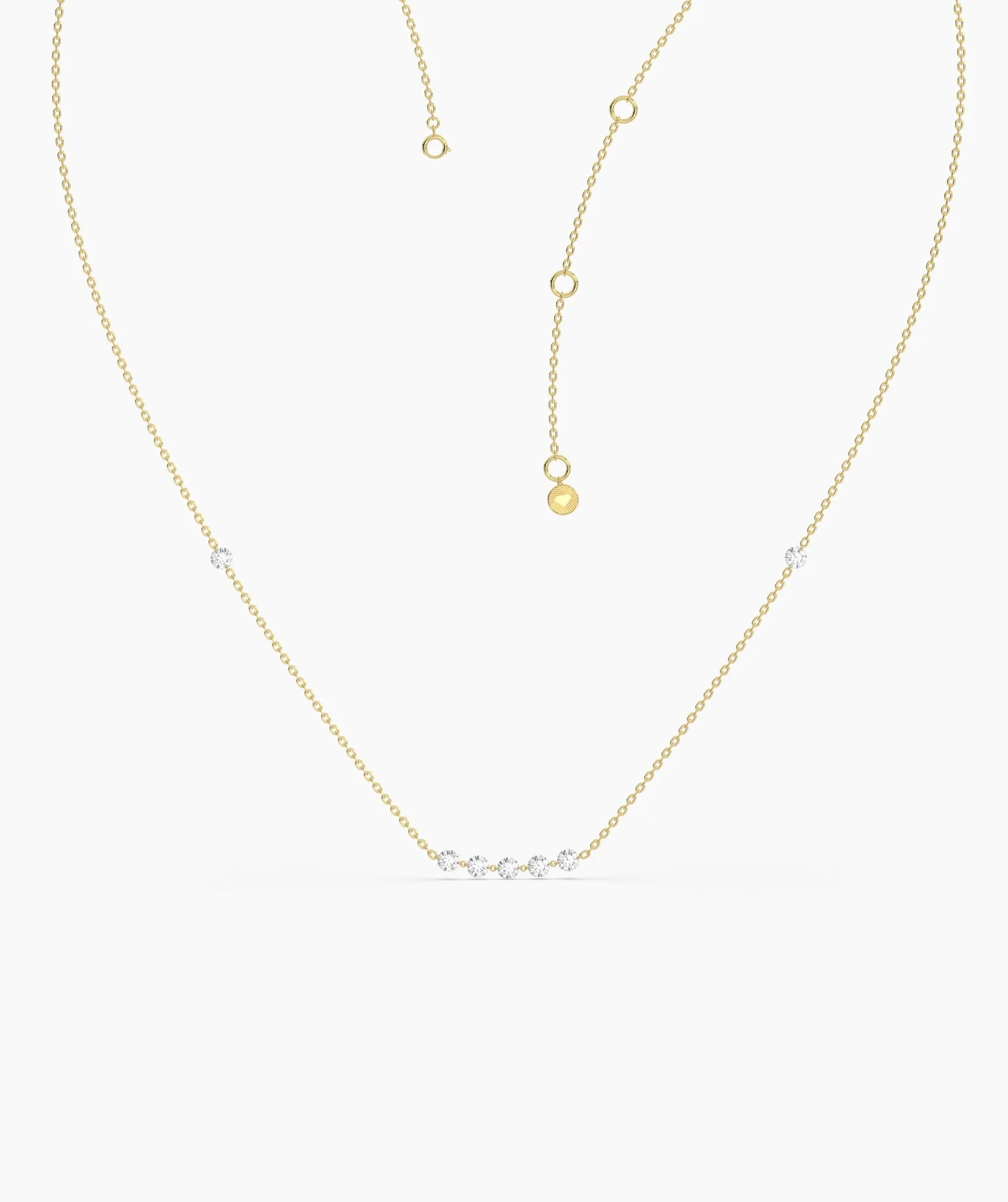 14K Gold Diamond Bar Necklace