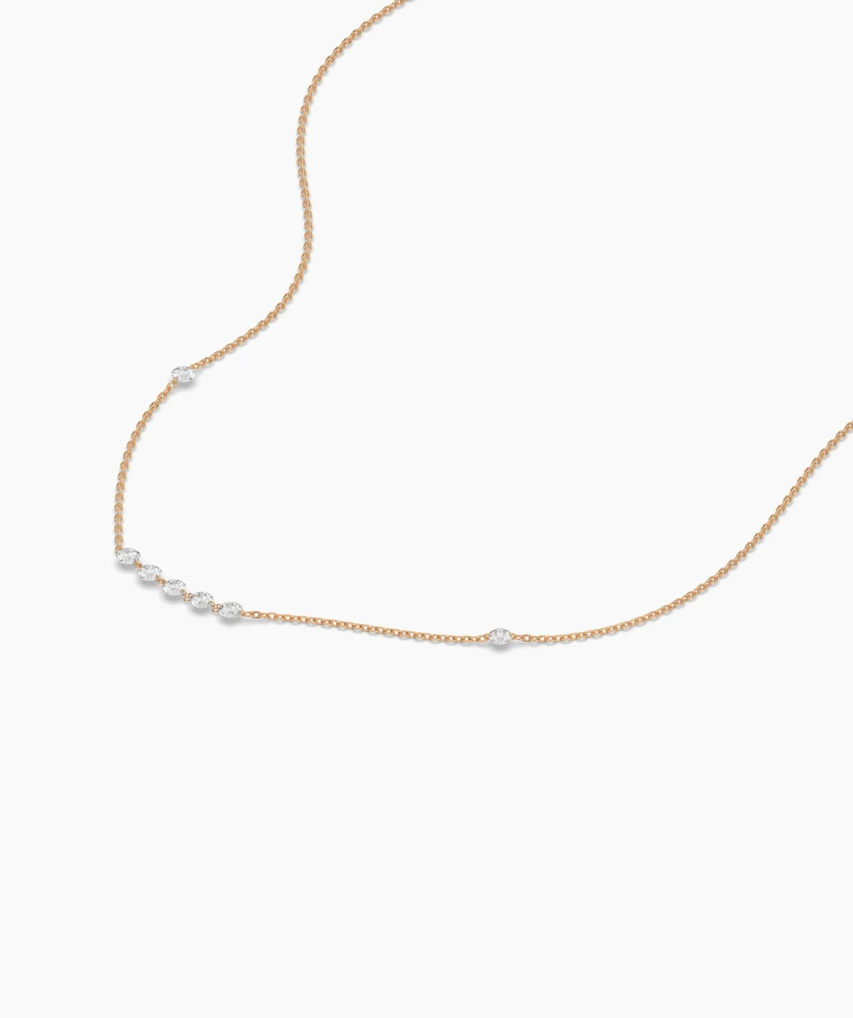 14K Gold Diamond Bar Necklace