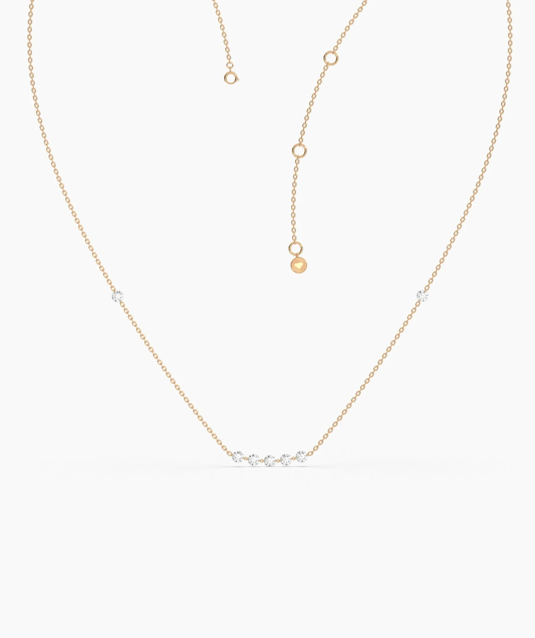 14K Gold Diamond Bar Necklace