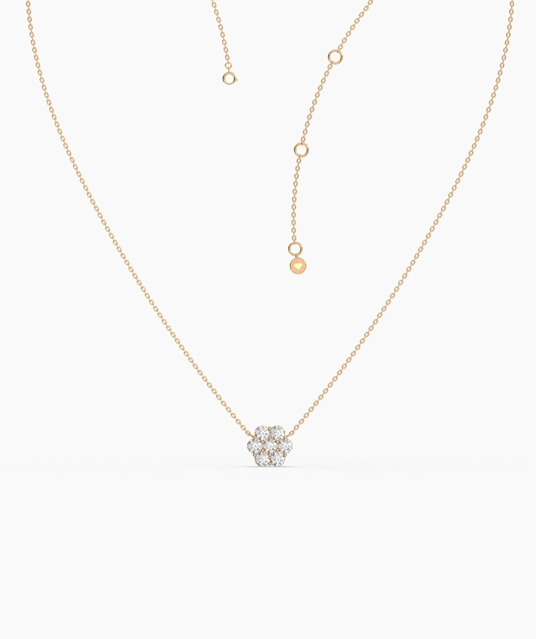 14K Gold Diamond Cluster Pendant