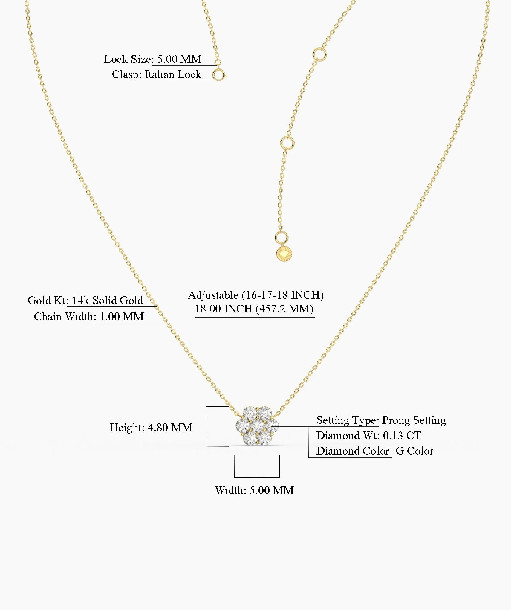 14K Gold Diamond Cluster Pendant