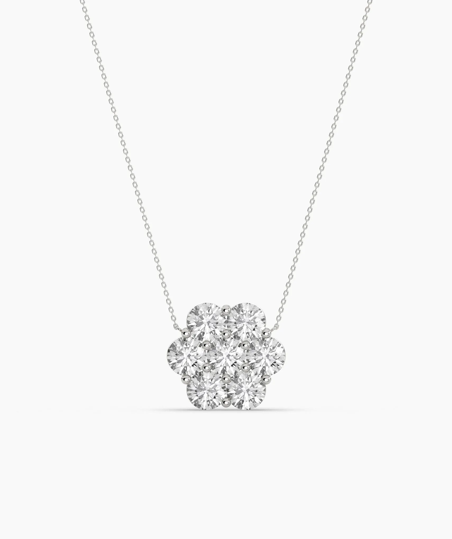 14K Gold Diamond Cluster Pendant