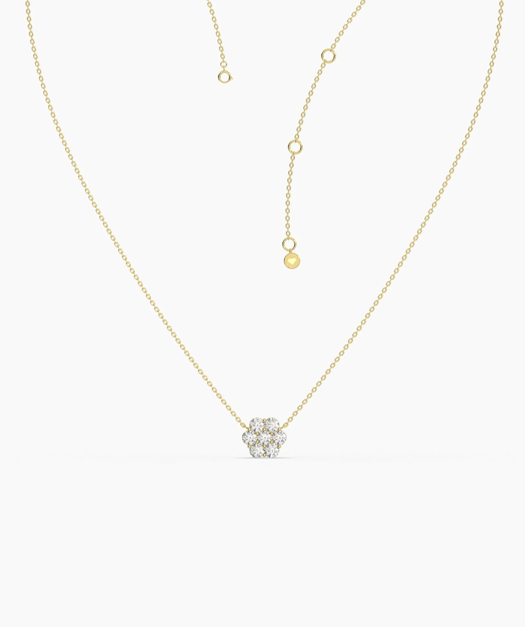 14K Gold Diamond Cluster Pendant
