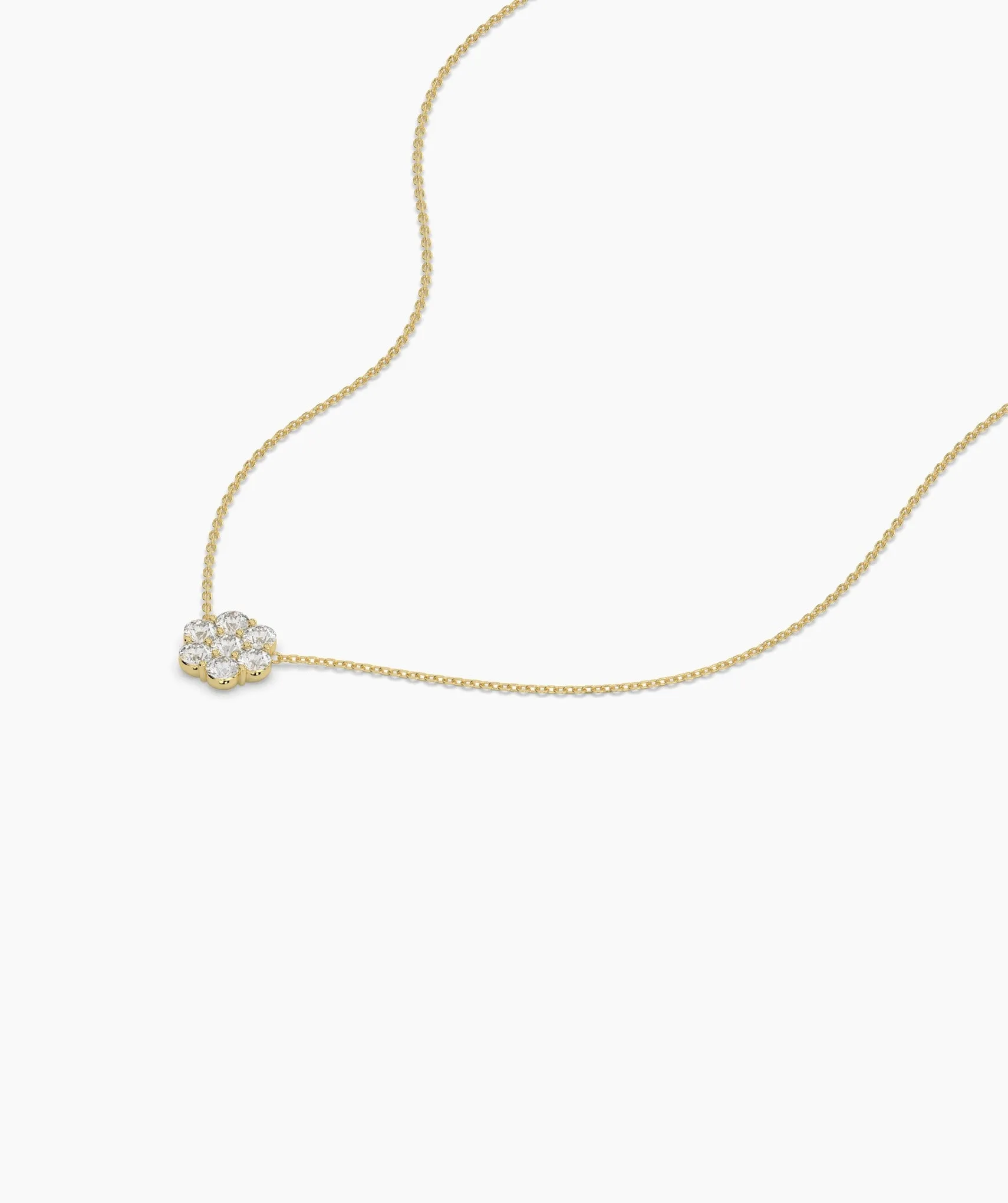 14K Gold Diamond Cluster Pendant